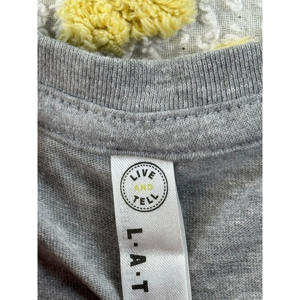 Live and Tell Dog Cuddling Nightshirt Grey V-Neck Sleep Dress Womensf S Medium - Picture 5 of 8